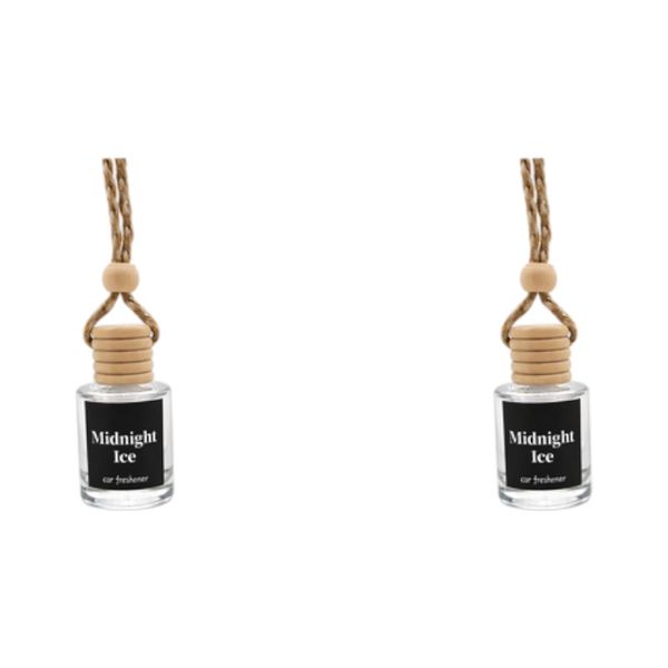 2 Pack - Wood Car Aromatherapy Pendant - - Midnight Ice - Black