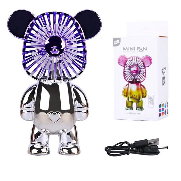 Mini Hand Held Rechargeable Fan Phantom pink and yellow Power Bruin