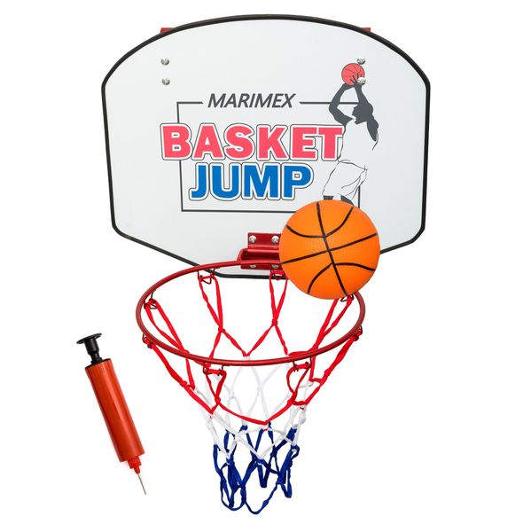 Kids Basketball Hoop With Wooden Backboard, Pump &amp; Ball - 24 cm Ring