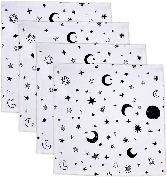 Pappa Joe - Printed Cloth Serviettes - Napkins - Moon &amp; Stars
