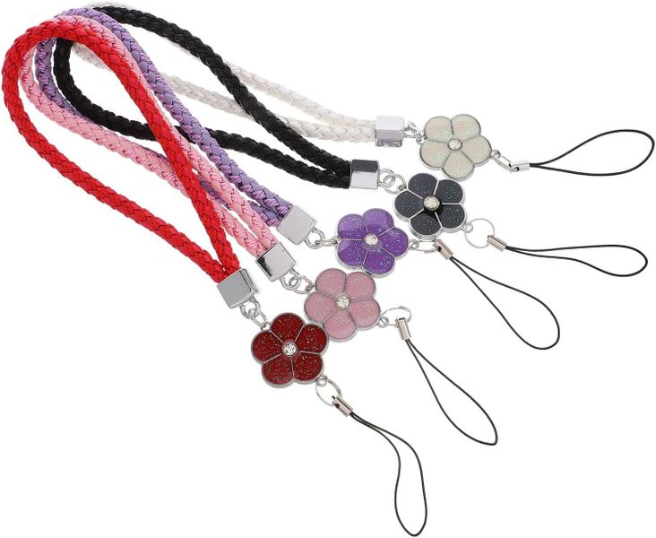 Plum Blossom PU Leather Braided Wrist Strap Anti-lost Cell Phone &amp; Key Lan