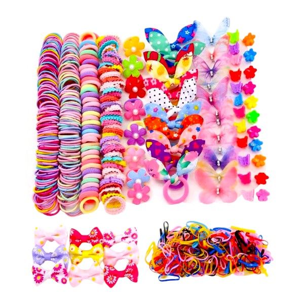 Universal Girls Hair Ties &amp; Accessories Mega Set - 558 Pieces