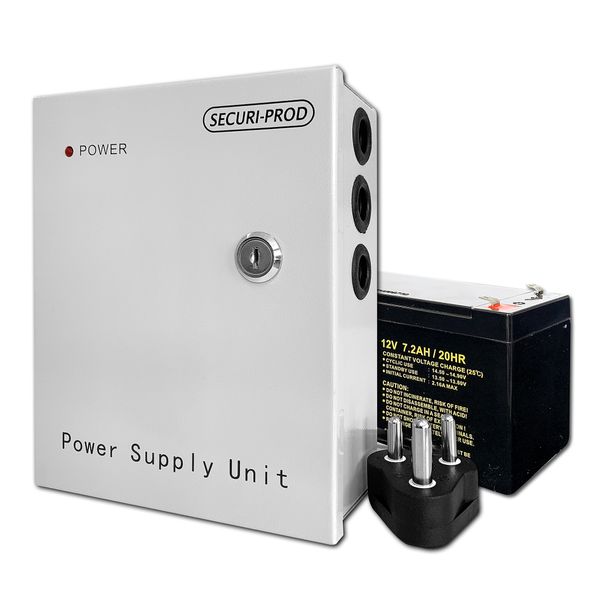 Securi-Prod Backup Power Supply 13.6VDC - 3Amp + Securi-Prod 7.2Amp Battery