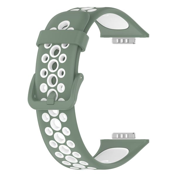Sport Silicone Strap Compatible with Huawei Fit 2-Light Green &amp; White