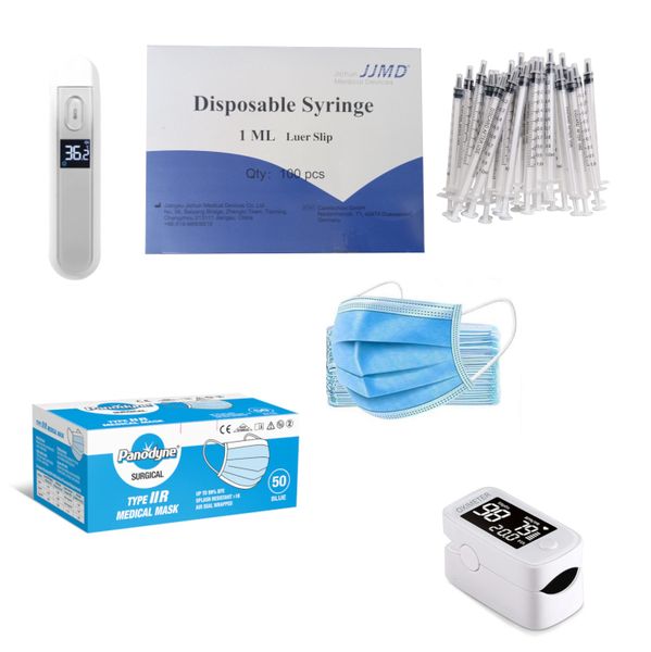 Digital Thermometer - 100x 1ml Med Syringe - Oximeter - 50x Type IIR Masks