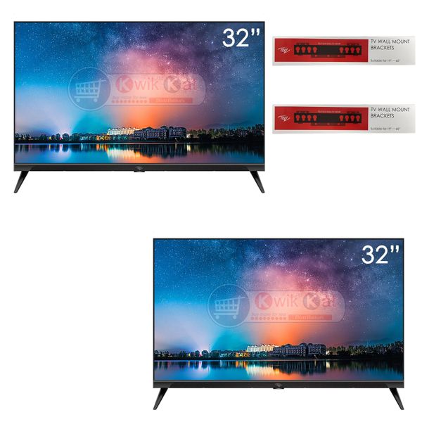 itel - 32" Frameless LED HD TV (BUNDLE OF 2) - A3250 with Wall Mount