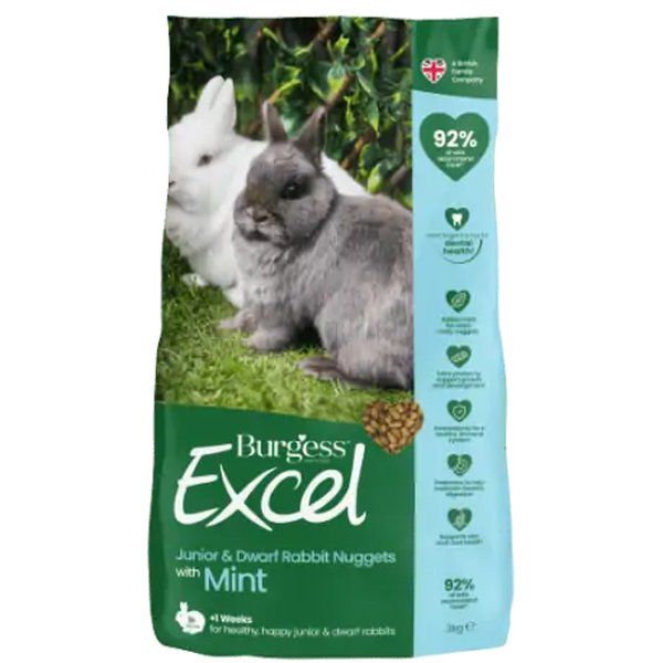 Burgess Excel Junior and Dwarf Rabbit Nuggets 3kg