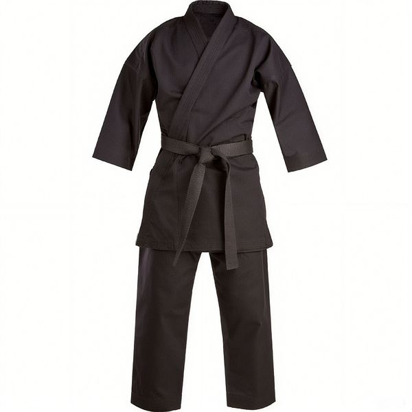 Karate Uniforms Brazilian Jiu Jitsu Gi Martial Art Training Clothes - Black