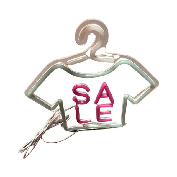 LED Neon SALE Sign - T-Shirt Design, 26.5 x 24.5 cm