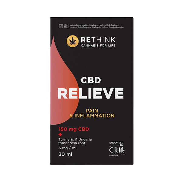 Rethink CBD Relieve Oil (Pain &amp; Inflammation) 150mg 30ml