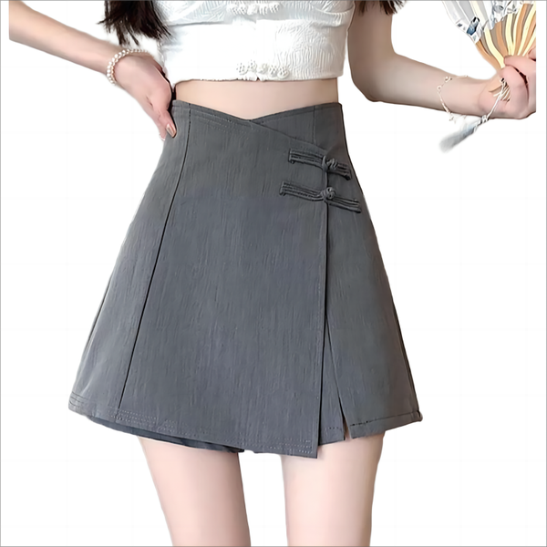 2025 New Style High-Waisted Slim Fit A-Line Pants Skirt 2-Pack
