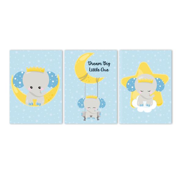 Canvas Nursery Wall Art: Elephant Dream Big Little One