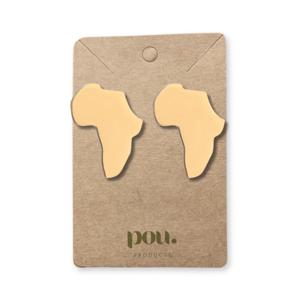 POU Gold Plated Africa Continent Earring Set