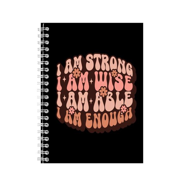 Strong A5 Notebook Spiral Lined Motivational Saying Graphic Notepad Gift153