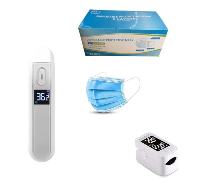 Digital Thermometer - Finger Pulse Oximeter - 50x Type IIR Medical Mask Set