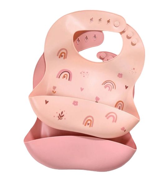 Silicone Bibs Rainbow Design 2 Pack Baby and Toddler