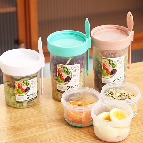 Seal Lock Keep Fit Salad Meal Shaker Cup with Spoon Portable Salad