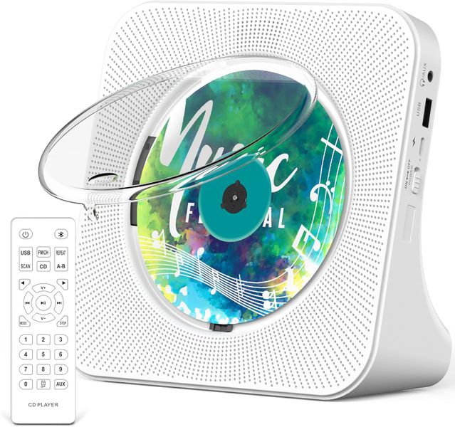 Portable Bluetooth 5.0 CD Music with Remote Control, HiFi Sound Speaker