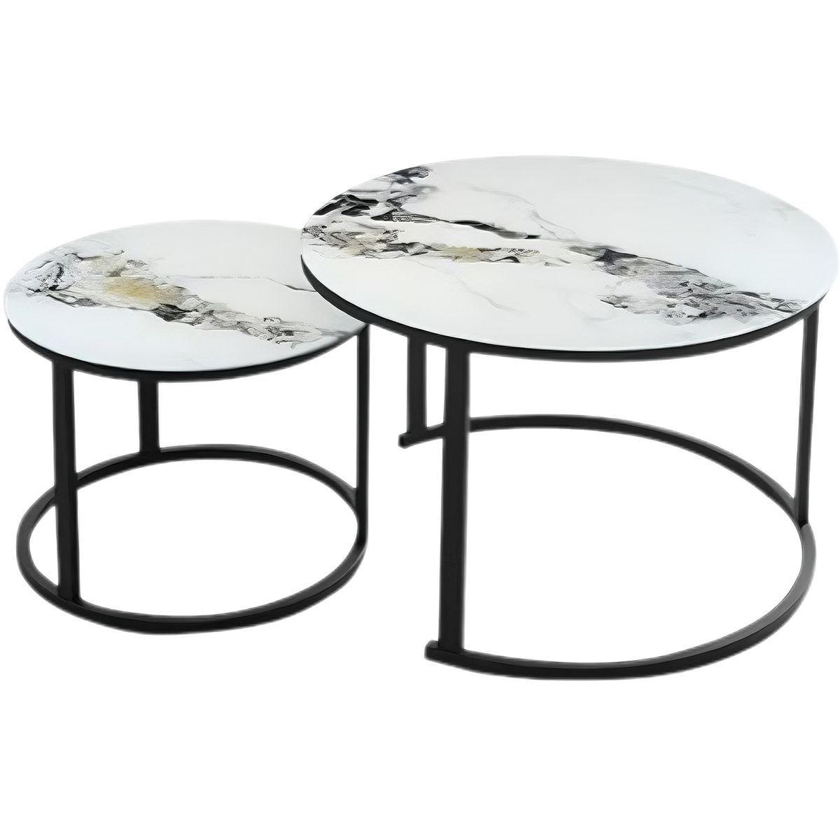 Vortex Furniture White Glass Round Coffee Table