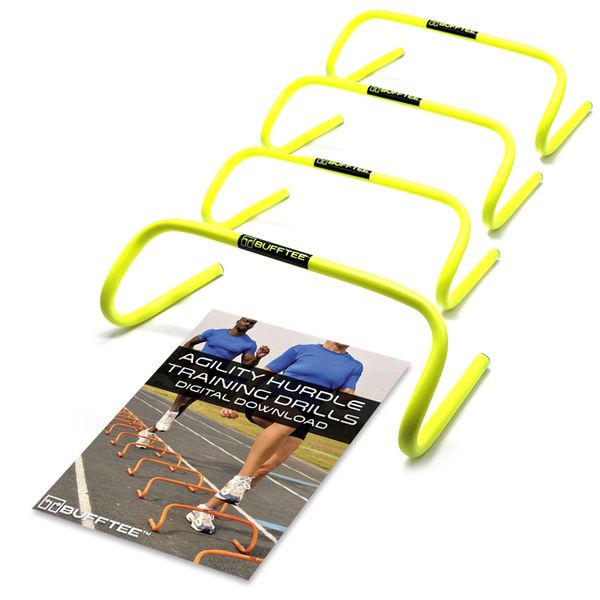 Bufftee 6inch Agility Hurdle 4Pack &amp; Bufftee Agility Hurdle Training Drills