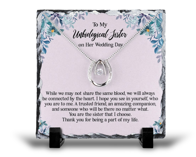 To My Unbiological Sister Wedding Day Wedding Best Friend Gift Rock Slate