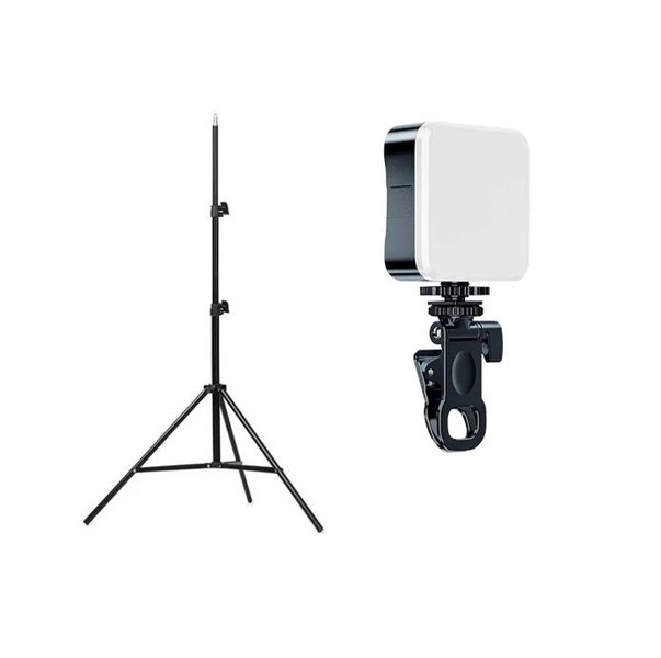 2.1M Adjustable Tripod Stand With LED Fill Video Light