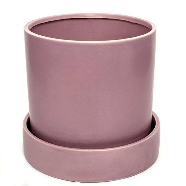 PH Garden - Cylinder Pot Cover With Fixed Base Large Lilac D19 x H18cm