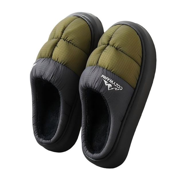 Waterproof Winter Cotton Slippers,Thick Sole Warm Nonslip Indoor Slippers