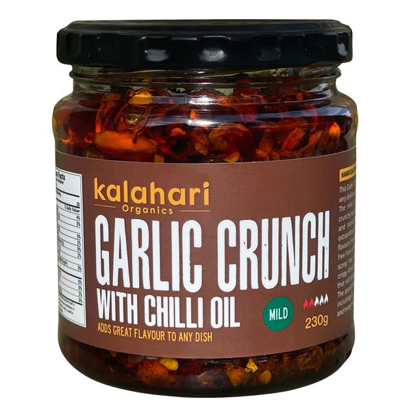 Kalahari Organics Garlic Chilli Crunch Oil -230g