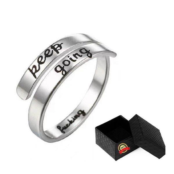 Favorable impression Stainless Steel Ring Keep Going Silver