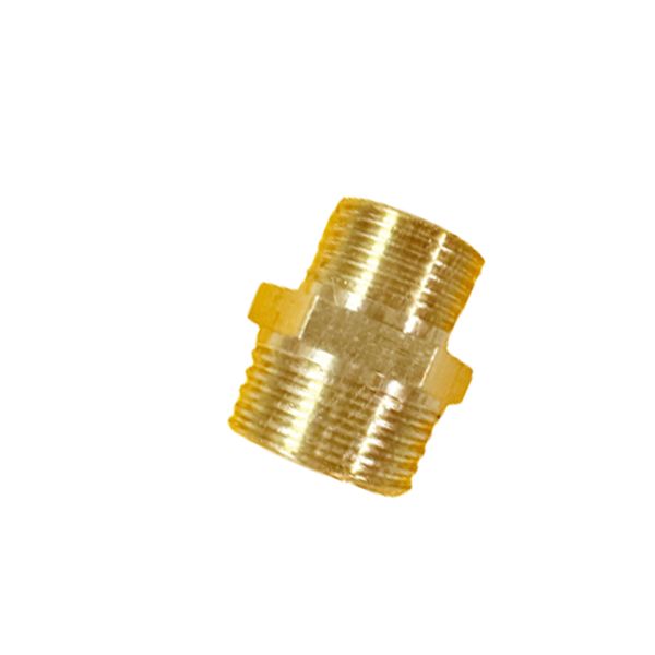 1/2"-3/8" Brass Double Male Adapter