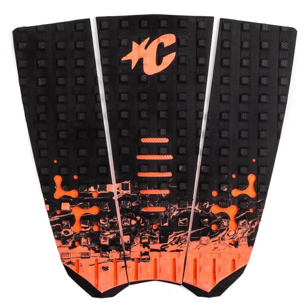 Creatures Mick Fanning Loc-Lite Ecopure Surfboard Traction - Black Fade Fluro Red