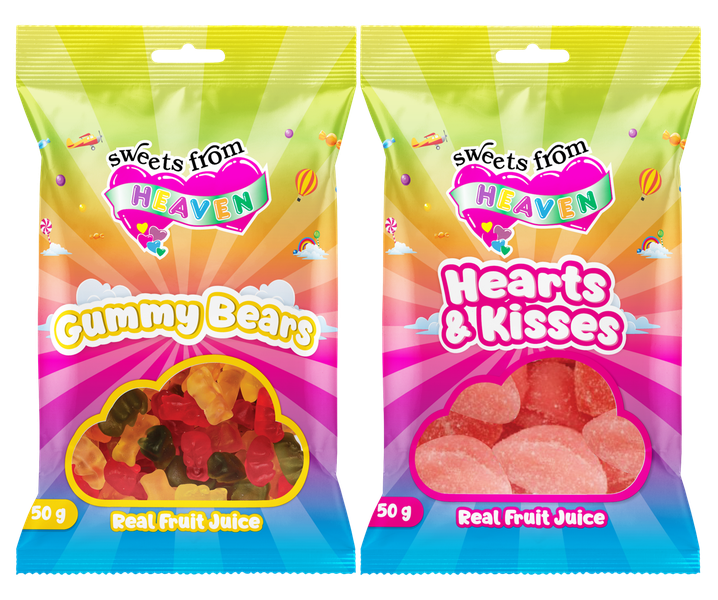 24Pk | Sweets from Heaven | Bear, Hearts | Sweets &amp; Chocolate Hampers | 50g
