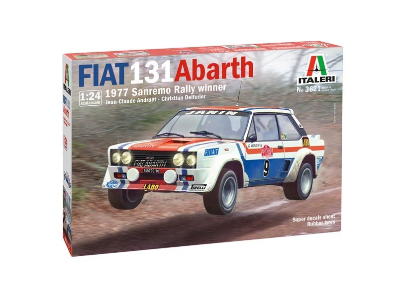 Italeri 1/24 Fiat 131 Abarth 1977 San Remo Rally Car Plastic Model Kit