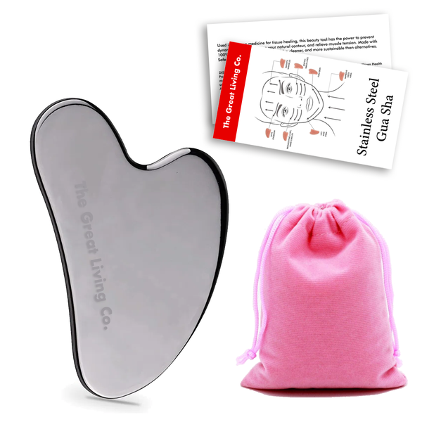 Stainless Steel Gua Sha in Gift Bag &amp; Instructions Card-Repairs &amp; Uplifts