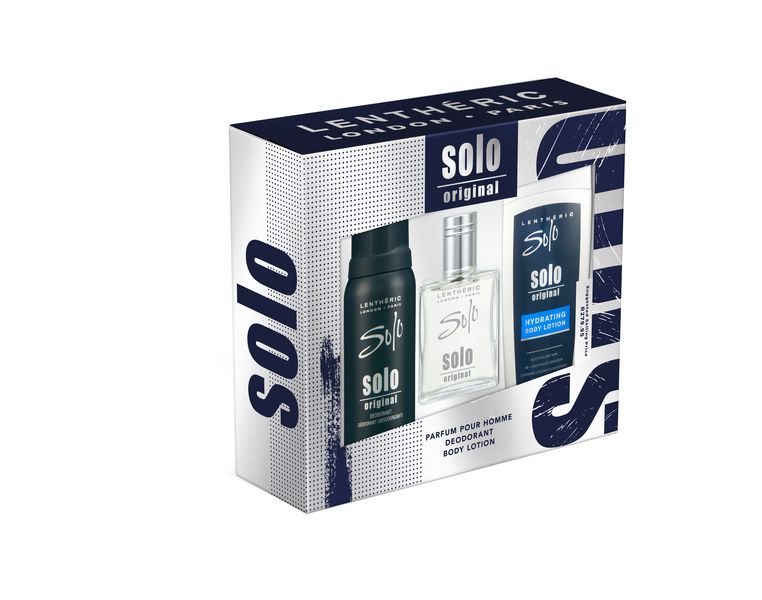 Lentheric Solo Original Parfum Pour Homme, Body Lotion &amp; Deodorant Spray