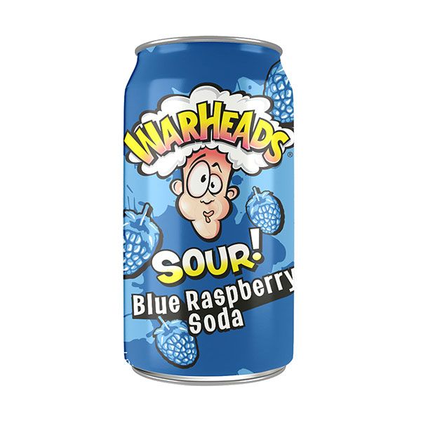 Warheads Blue Raspberry Sour Soda 12 x 355ml Cans