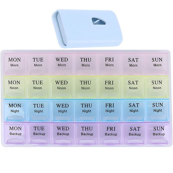 7 Days,Nights,Noon &amp; Backup Rows Pill Box + Safe Blade Pill Cutter Combo