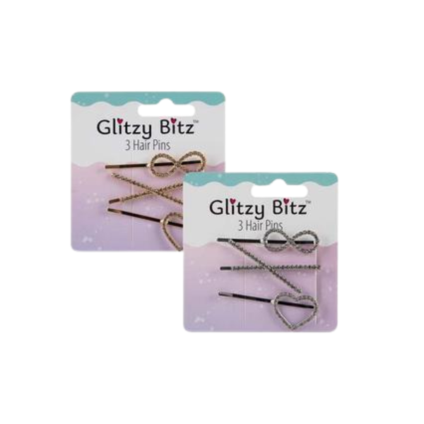 Hair fashion pins asstd 3pce-2 Pack