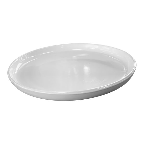Plate 28cm Stoneware Round White Lipped - 6 Pack