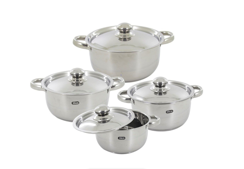 8 Piece Stainless Steel Cookware Set