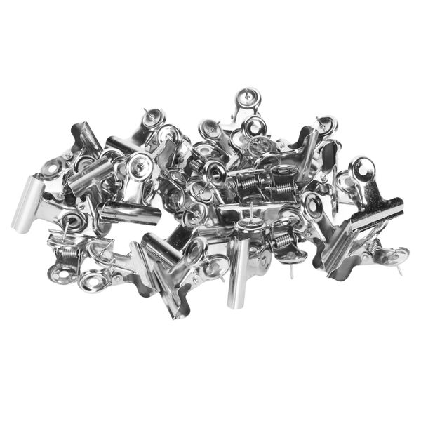 Silver Metal Push Pins with Clips for Cork Boards