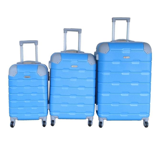 ABS Luggage Set - 3-Piece - Blue - Durable Shell, 360 Wheels, Telescopic Handle