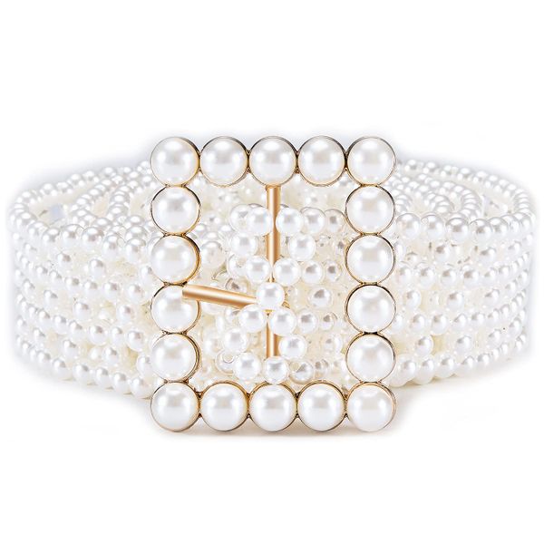 Fashion Belt Pearl Belt Elastic Girl Waist Chain Mother's Day Gift