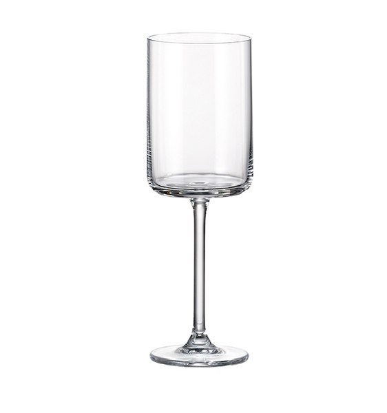 Crystal Square Long Stem Wine Glass 380ml 4pack