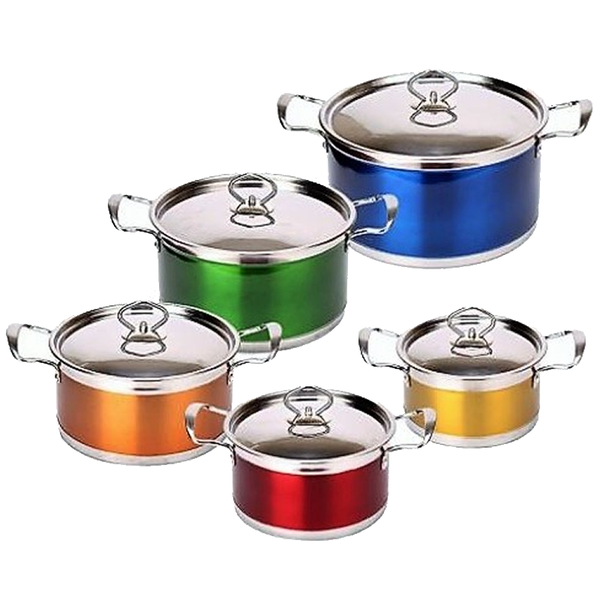 Multi-Color Cookware Set - 10 Piece