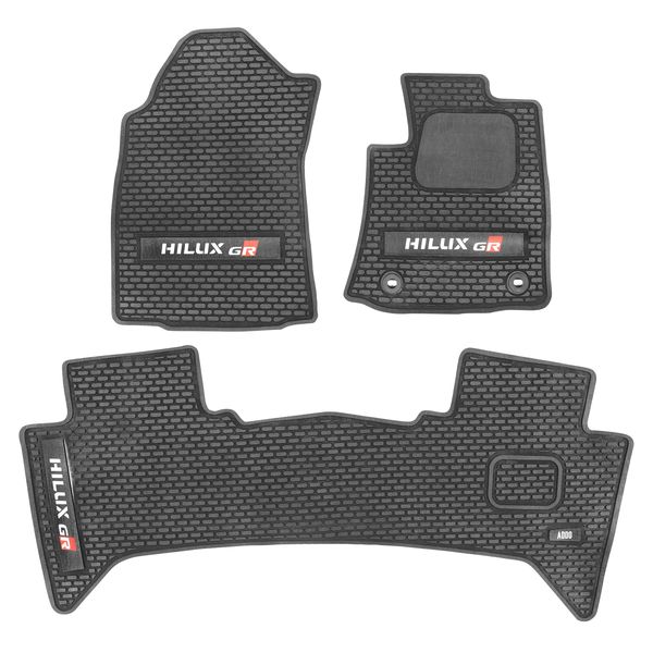 Rubber Interior Mats Compatible with Toyota Hilux GR Automatic