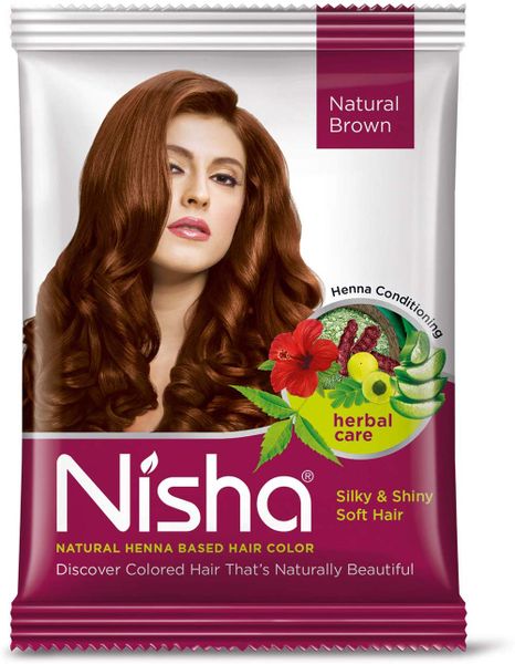 20 sachets Nisha Henna Based Natura Hair Color 15g Each No Ammonia Brown