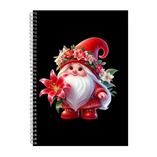 Red Flowers A4 Notebook Spiral Lined Notepad Gno image