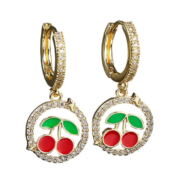 (1 Pair) Fruit Cherry Earrings-E image